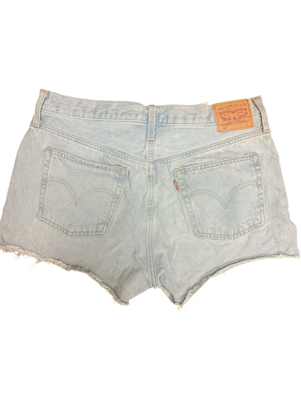 Levi’s 501 Button Fly Distressed Denim Shorts Women’s W32 – EUC